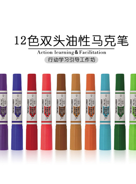 行动学习引导培训工具12 24色pop双头油性马克笔引导催化促动物料