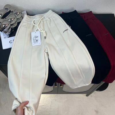 秋装加厚新款灰色立体剪裁休闲裤