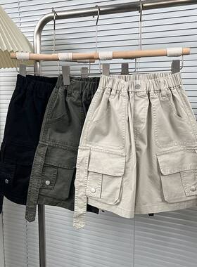 短裤纯棉白色工装短裤