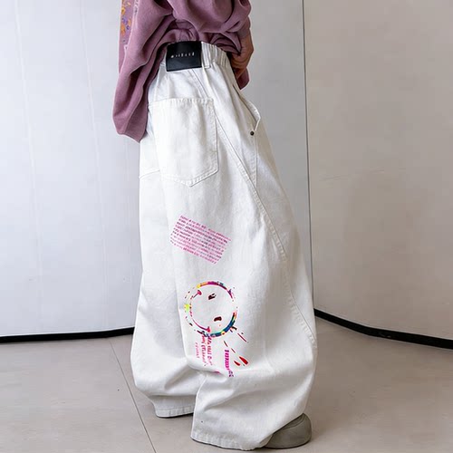 男童白色阔腿休闲裤春秋新款