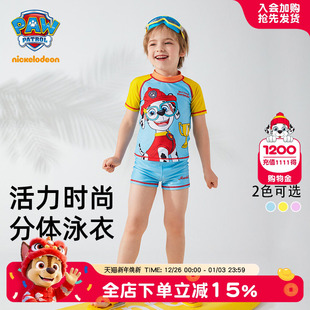 汪汪队儿童泳衣裤 3岁6岁夏 男童分体游泳衣男孩宝宝泳衣中小童泳装