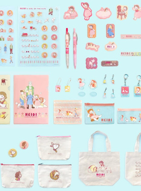 在途日本正版阿尔卑斯山的少女海蒂50周年HEIDI帆布pvc挂件包