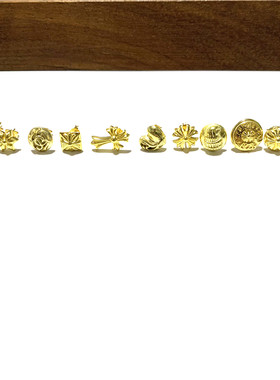 匠银JY 925纯银镀22k金十字架六芒星桃心马蹄银情侣耳钉耳环