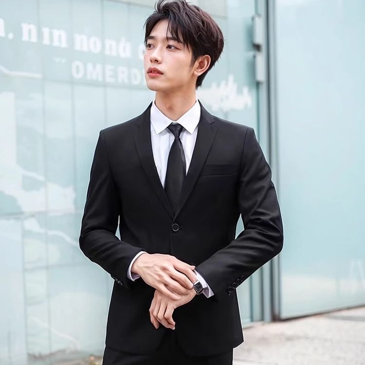 西装正装男士大学生全套商务大码套装时尚结婚伴郎服员工西服外套
