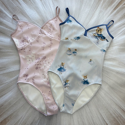 ModLatBal Dance 芭蕾舞蹈服吊带印花连体服体操服瑜伽服空中练功