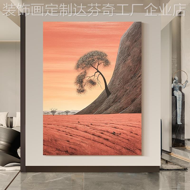 网红手绘油画气《树栖》意纯式客厅背景墙装饰画餐厅简约大手工画图片