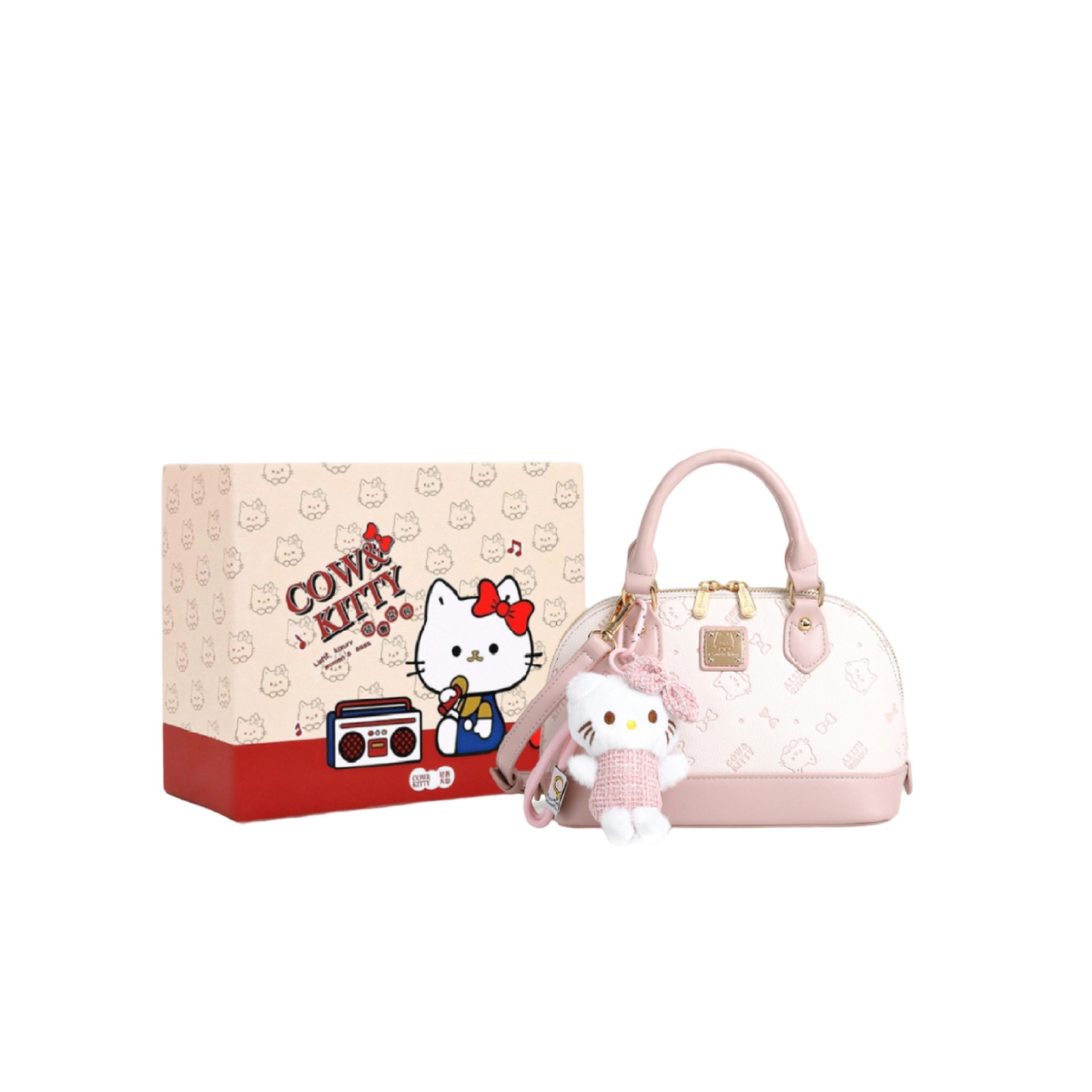 官网正品Cow&Kitty2026新款粉色贝壳包女轻奢小众可爱手提单肩包