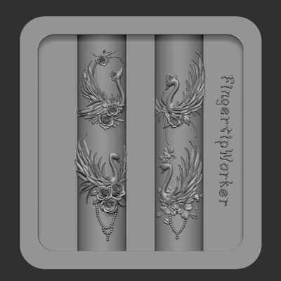 FingertipWorker｜小众精致原创正品流苏天鹅美甲模具贴面