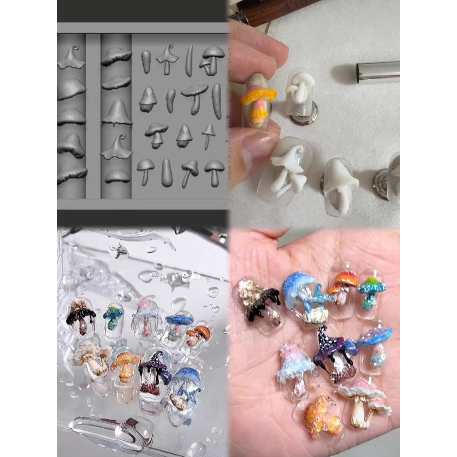 【FingertipWorker】联名墨尔色彩｜小众可爱异性美甲蘑菇模具