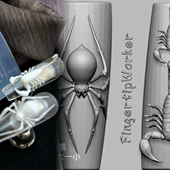 FingertipWorker 小众精细立体蜘蛛蝎子美甲模具