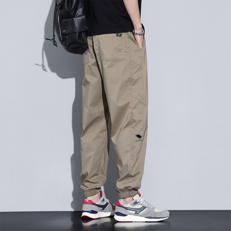 Kuvine春夏季薄款户外登山冲锋工装休闲裤男款束脚九分运动裤子男