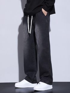 牛仔裤男士2025新款黑色美式裤子男裤男生宽松春秋休闲直筒裤长裤