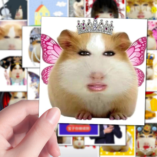 160张热门爆款网络抽象猪妞表情包趣味沙雕恶搞梗图行李箱贴纸diy