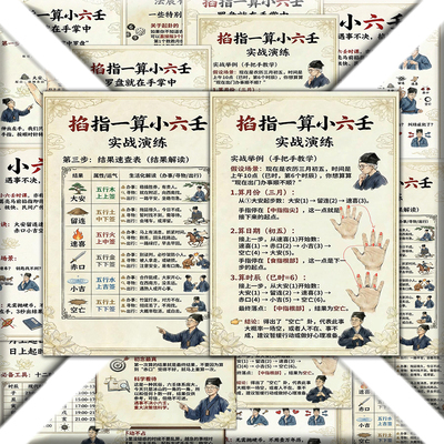 18张小六壬速学贴纸国学智慧运为我所用简单的小六壬化解法