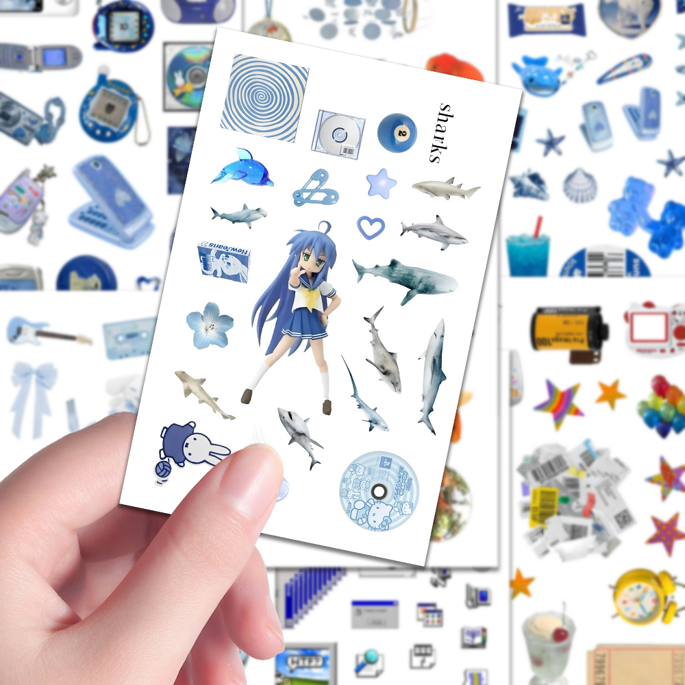 古早梦核y2k旧网络千禧凤拼贴二次元小众电子手账素材diy自粘装饰