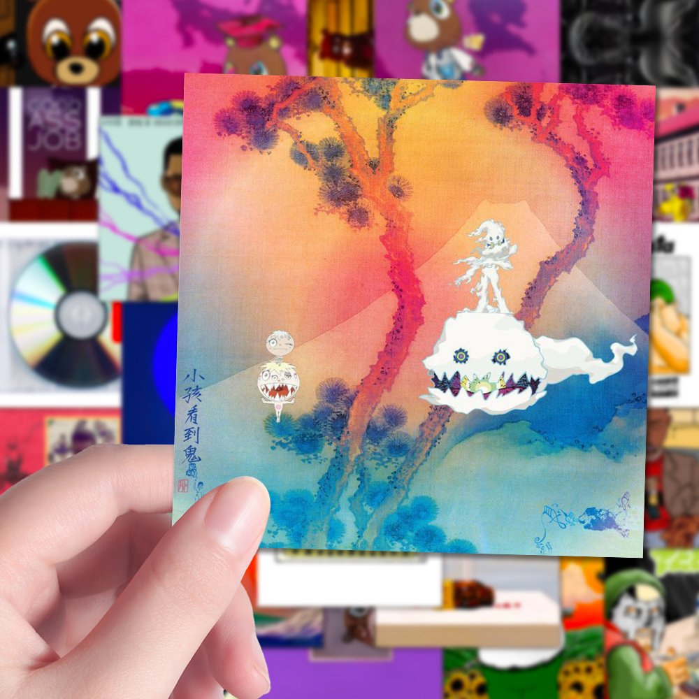 216张侃爷专辑封面kanyewest简约欧美创意涂鸦手账艺术风贴纸