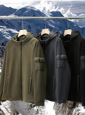 极跃可超值甄选品牌男装pseny奥粒绒连帽外套男士天丝云感卫衣潮