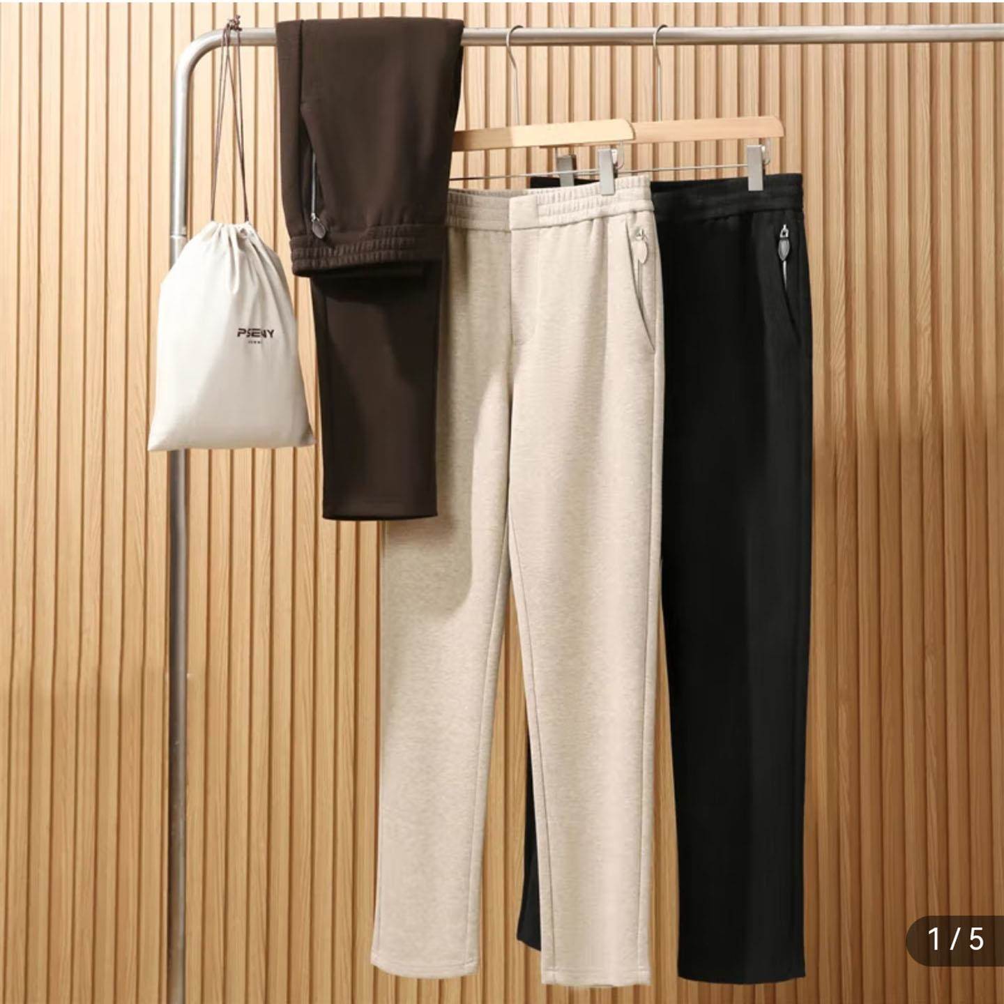 pseny男裤如是惠选法式腔调休闲裤子人字纹绵羊毛保暖男士长裤潮