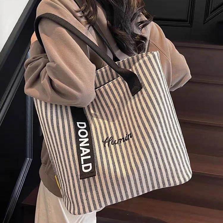 澜袖甄选帆布包女士托特包新款手提包大容量购物袋休闲通勤包
