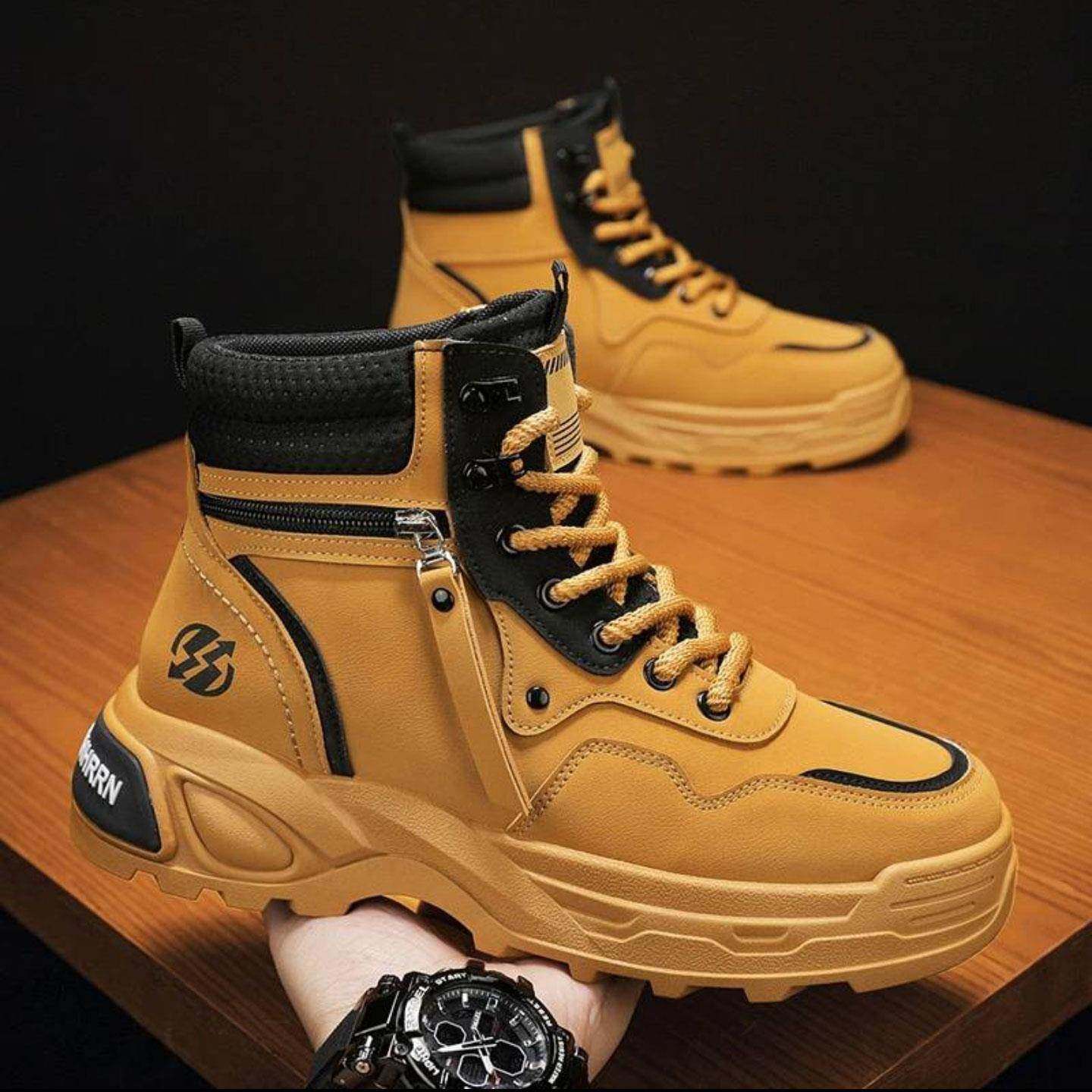 小鑫甄选男鞋飞行员帕拉鞋秋季男士新款高帮鞋休闲防滑工装马丁靴