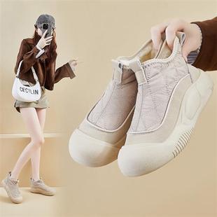 保暖厚底增高休闲鞋 加绒高帮棉鞋 学生ins韩版 新款 2318 女2025冬季