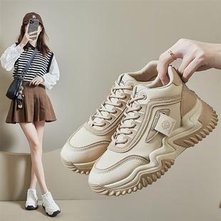 新款 休闲鞋 老爹鞋 学生运动跑步鞋 厚底增高1303 女2025春季 ins韩版