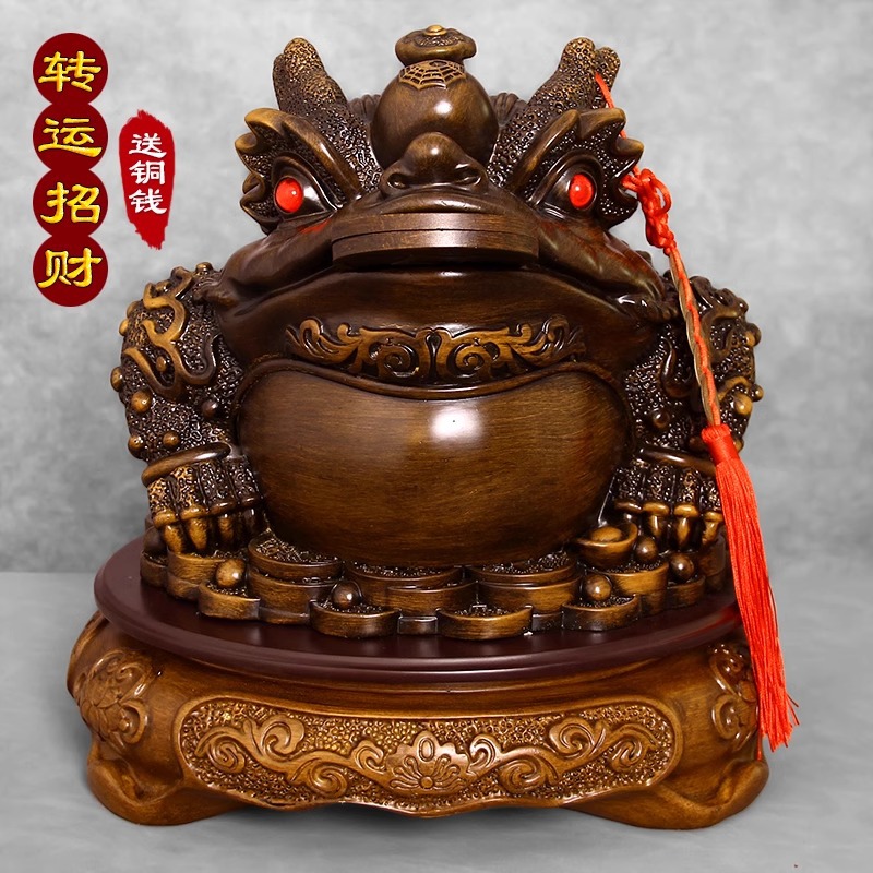 金蟾招财摆件金蝉蜍客厅酒柜办公室装饰品公司店铺开业送礼