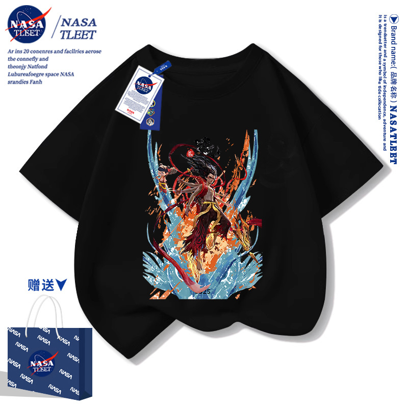 NASA联名卡通周边童装短袖男女儿童中小童棉儿童半袖上衣服夏装