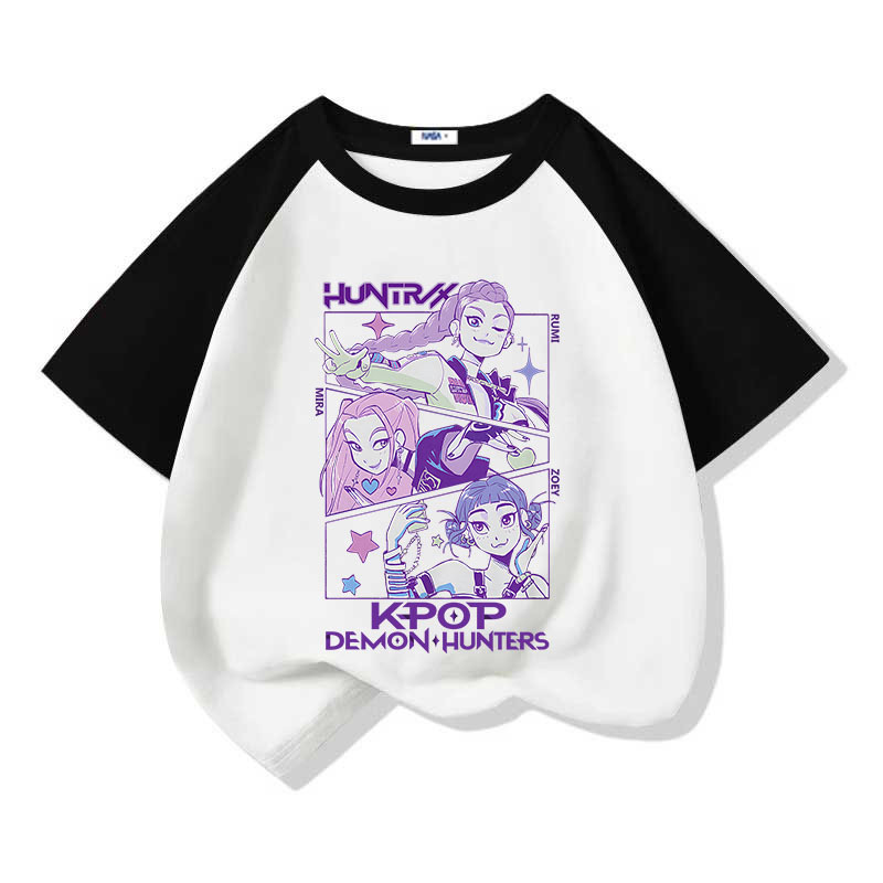 NASA联名KPop Demon Hunters猎魔女团儿童时尚休闲卡通短袖T恤夏