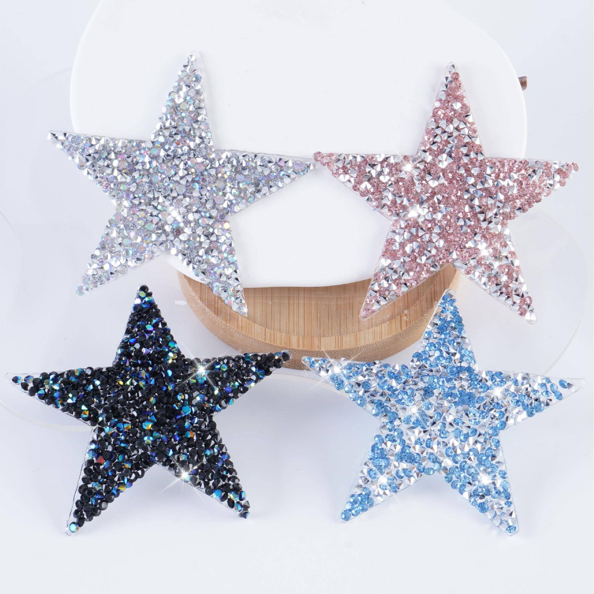 兆顺新款烫钻五角星树脂乱钻烫钻烫图diy发饰服饰装饰水钻贴