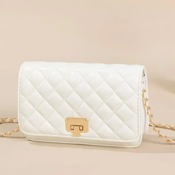 2023新款包包女斜挎包菱格链条PU女包时尚百搭小方包女士单肩包
