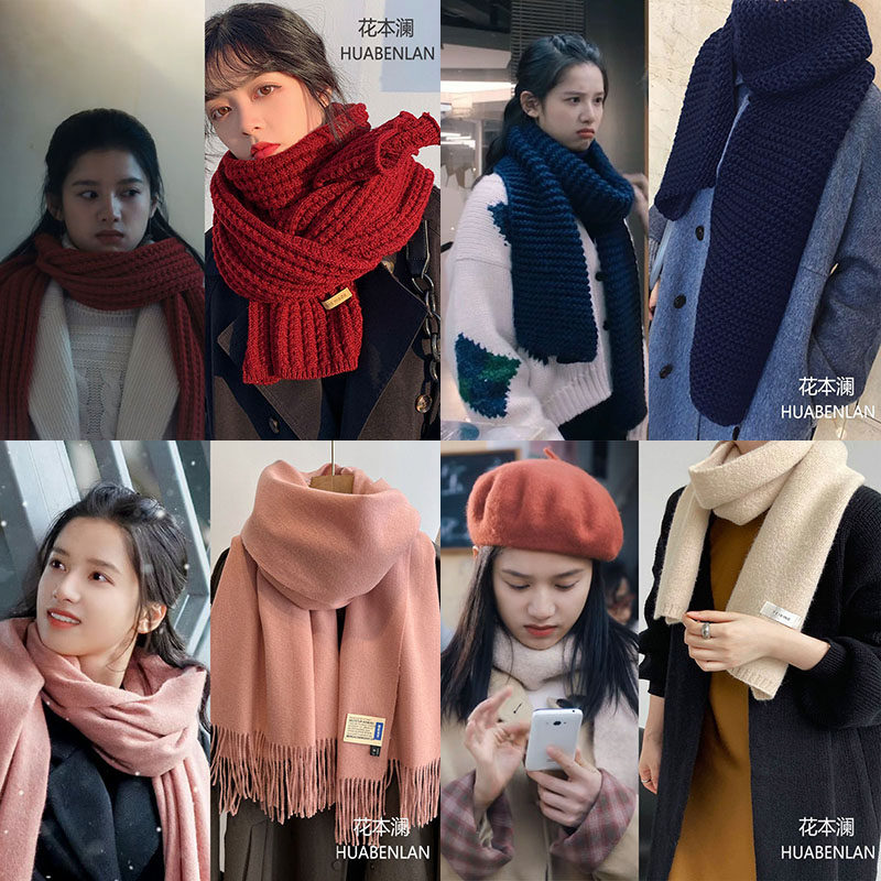 毛线手工粗线围巾温暖女生冬季