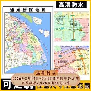 浦东新区地图1.1m新款高清贴图现货上海市行政信息交通区域划分