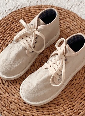 村匠纯手工布鞋千层底女高帮系带平底鞋圆头透气吸汗防臭脚休闲鞋