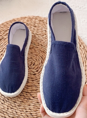 村匠纯手工千层底布鞋女春夏单鞋一脚蹬软底布鞋休闲复古单鞋