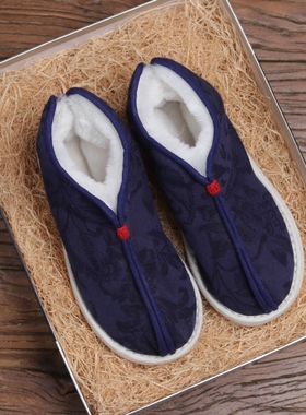 老北京纯手工千层底布鞋女冬季加绒棉鞋汉服茶服保暖棉鞋圆头布鞋