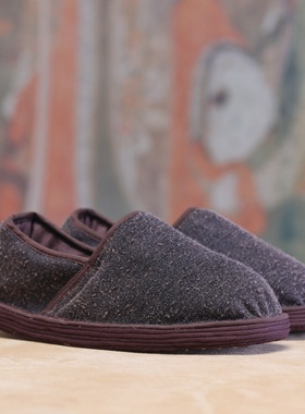 【柞蚕丝香云纱夹棉鞋】纯手工千层底布鞋女冬季保暖厚底外穿棉鞋