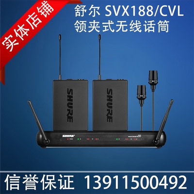 舒尔一拖二无线领夹式演出麦克风