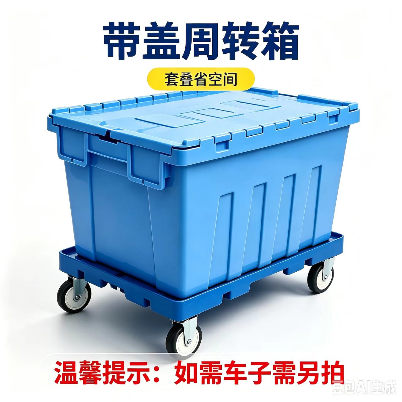 加厚塑料周转箱带盖套叠搬运箱生鲜水产医药超市斜插物流箱可加锁