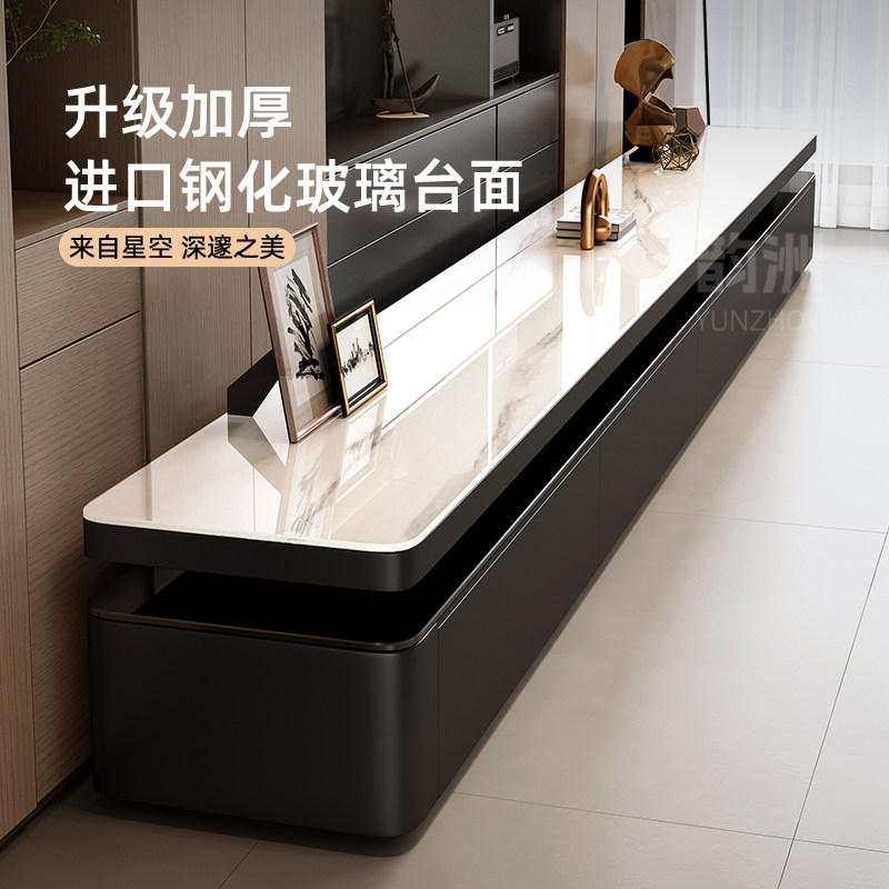 实木电视柜现代简约客厅储物柜家用意式极简落地茶几电视机柜组合