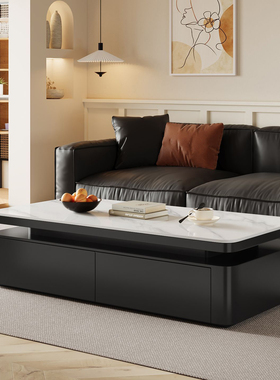 实木茶几现代简约2026新款客厅家用小户型轻奢落地式感储物茶几柜