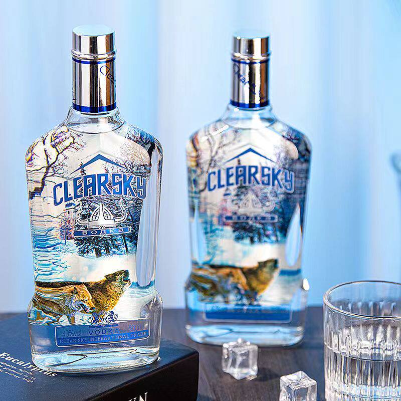 国产洋酒雪狼伏特加酒40度高度烈酒500ML双支装高度洋酒酒吧用酒