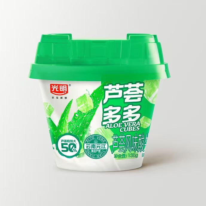 光明芦荟多多酸奶135g芦荟果粒酸牛奶下午茶酸奶