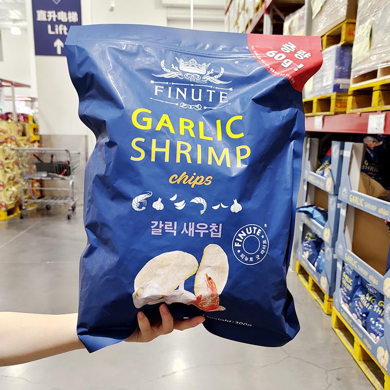 山姆代购 韩国进口FINUTE趣莱福蒜味虾片 休闲网红零食办公室300g