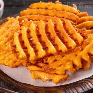 麦当麦肯薯格角半成品冷UBI冻.香辣味带皮薯网格状空薯条15kg气炸