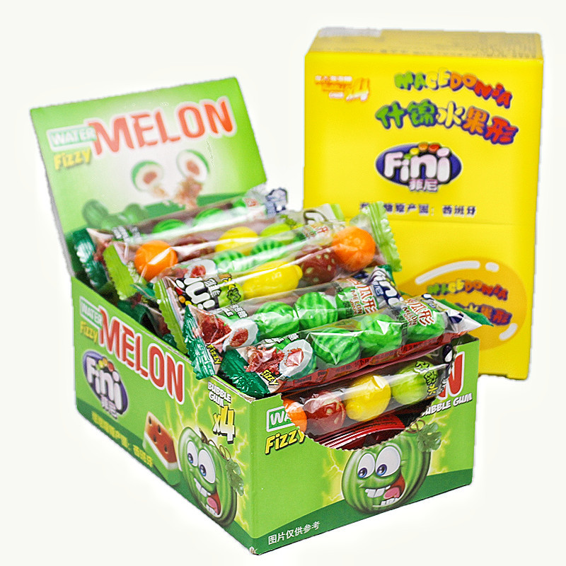 西班牙菲尼泡泡糖西瓜网球造型什锦水果味泡泡糖20g*20条整盒