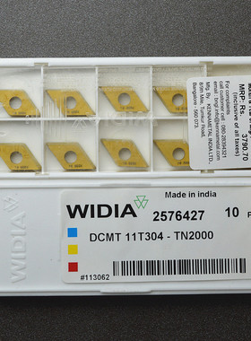 【WIDIA】威迪亚数控双涂层数控车刀片DCMT11T304 08 TN2000