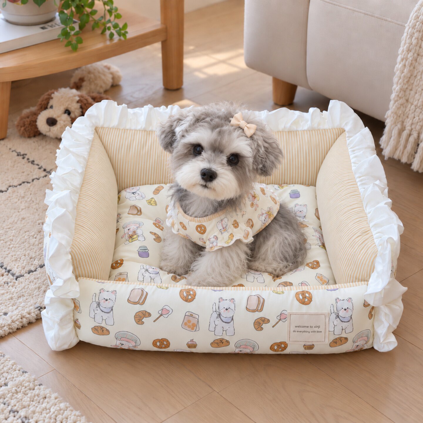 可拆洗约克夏马尔济斯比熊狗窝四季通用小型犬安全感小狗垫子猫窝