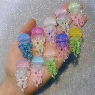 极光灵动水母萤火虫夜光49x23mm手工diy饰品夜光树脂花