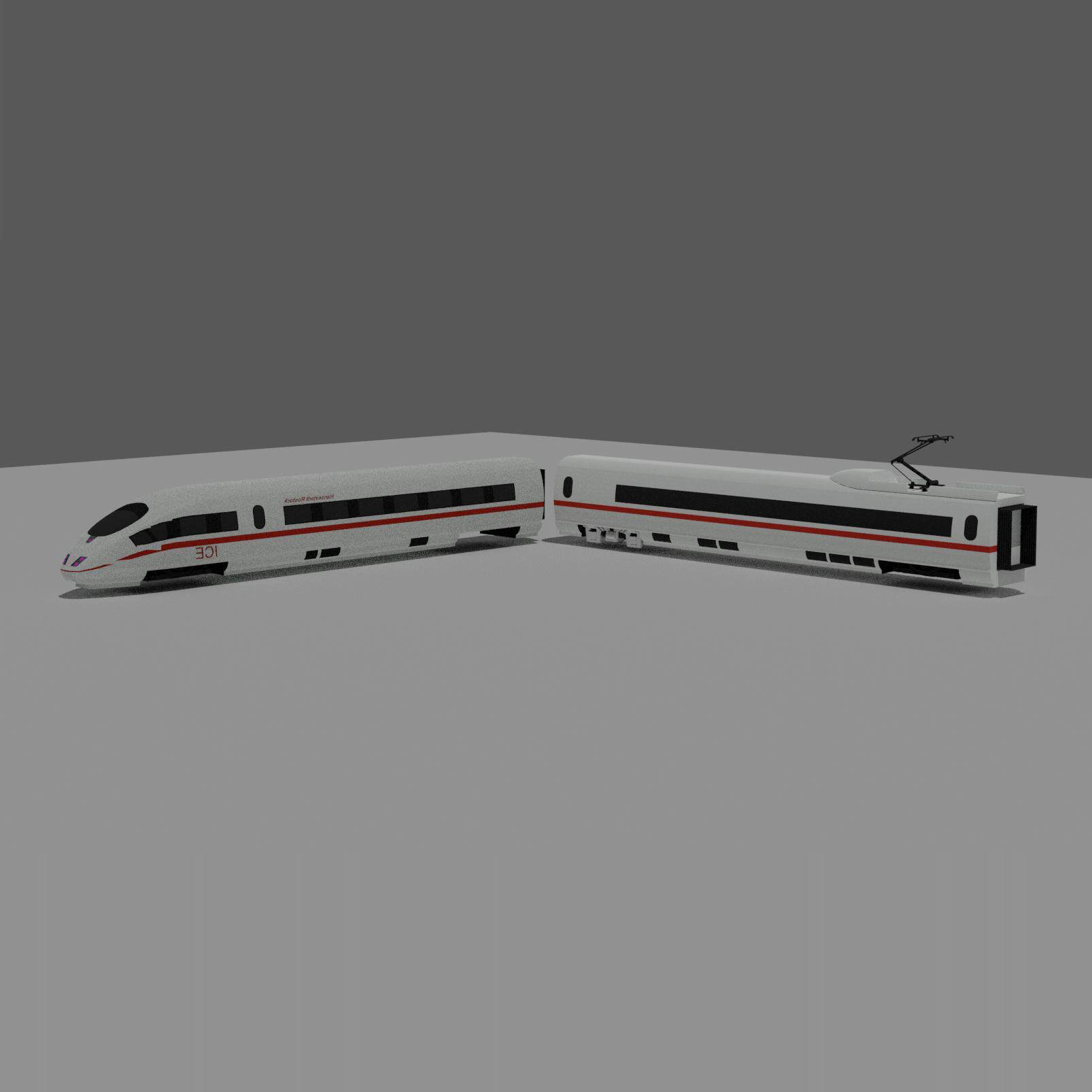 现实真实写实火车轻轨地铁动车3d模型含贴图.blender.obj.mtl.fbx